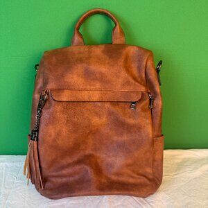 Faux Leather Backpack Purse